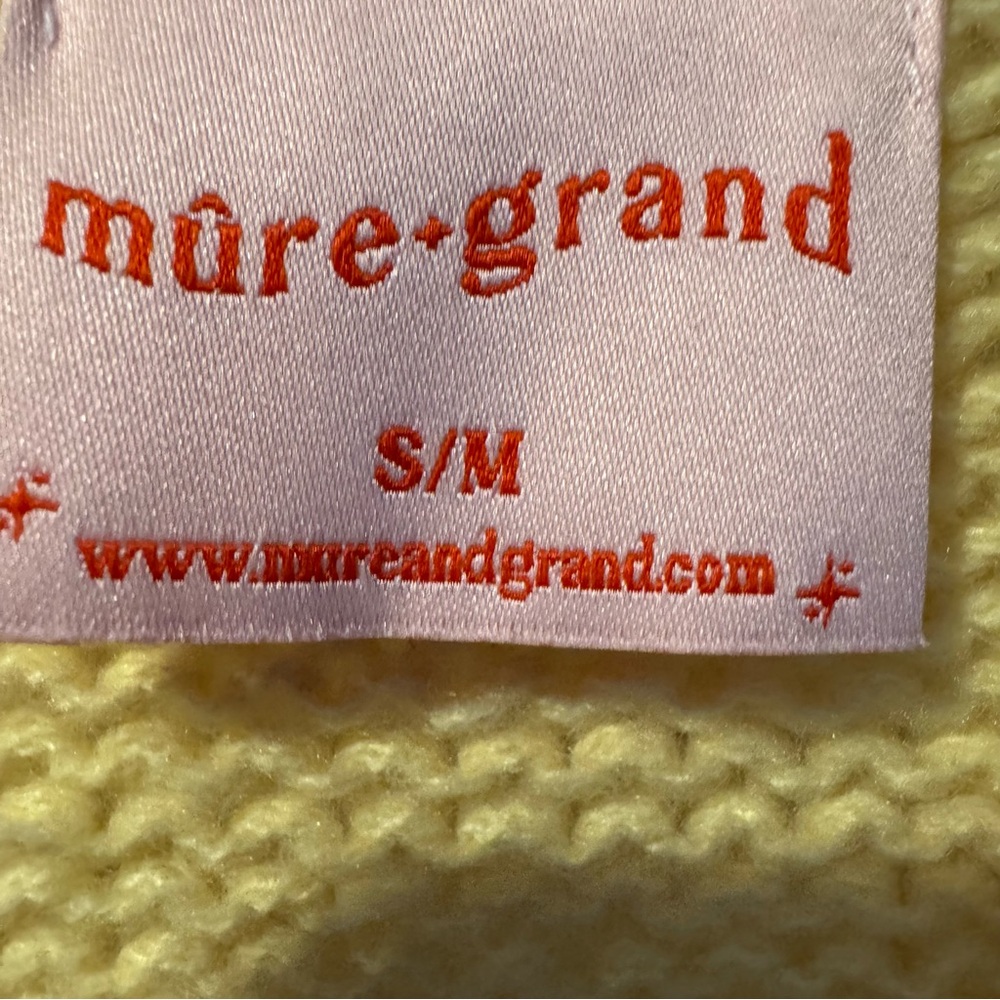 mure + grand Flowers Follow the Sun Yellow & Pink Puff Cardigan | S / M - Picture 4 of 6